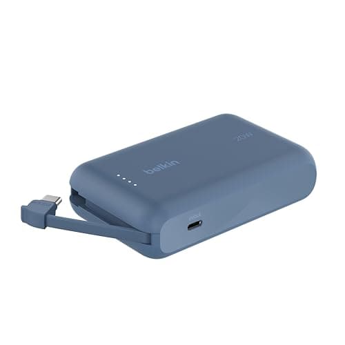 Belkin BoostCharge Power Bank 10000mAh con Cavo USB-C Integrato - Blu