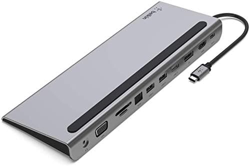 Belkin Hub Usb-C, Adattatore Multiporta 11 In 1 con Hdmi 4K, DP, VGA, Alimentazione Passante PD 100 W, 3 USB-A, Gigabit Ethernet, SD, Microsd e Audio da 3.5 mm per Macbook* Pro, Air, Xps e Altri