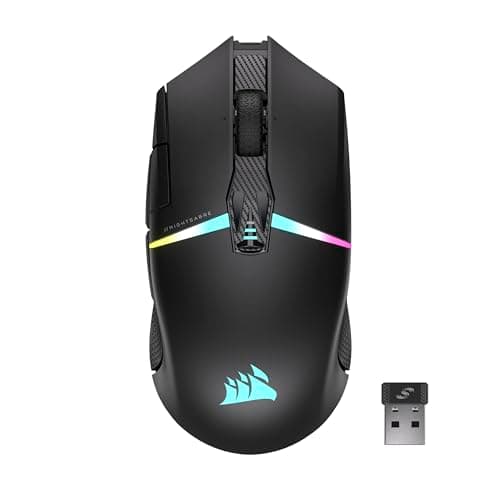 Corsair NIGHTSABRE RGB WIRELESS Mouse da Gioco per FPS, MOBA - 26.000 DPI - 11 Pulsanti Programmabili - Batteria Fino a 100 ore - Compatibile con iCUE - Nero