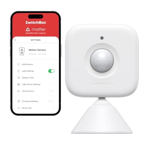 SwitchBot Smart Motion Door Sensor - Sistema di sicurezza domestica wireless, allarme rilevatore di movimento PIR, compatibile con Alexa utilizzando SwitchBot Hub, Bianco