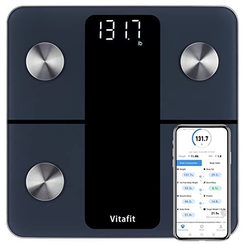 Vitafit Bilancia Pesapersone Smart Alta Precisione 0,05kg, 182kg, LED, Nero