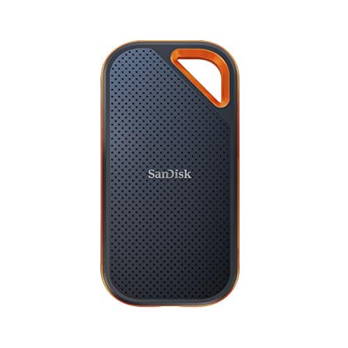SanDisk Extreme PRO 4TB SSD Esterno, SSD Portatile, Unità a stato solido NVMe con velocità fino a 2000 MB/s lettura/scrittura, USB-C, Crittografia hardware, backup automatici, Protezione IP65, Nero
