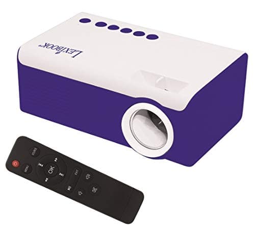 Lexibook, Mini videoproiettore HD, Home Cinema, altoparlante integrato, telecomando incluso, connettività HDMI/USB/AV/Micro SD, blu/bianco, PRJ150
