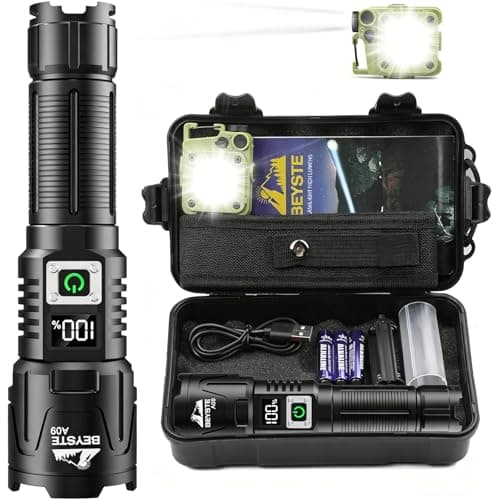 BEYSTE Torcia LED Potente Professionale 1,000,000 Lumen - 50W 1520M Portata