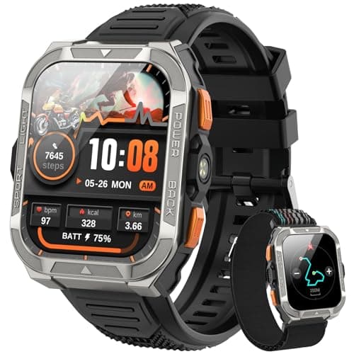 Blackview Smartwatch Uomo, Orologio Intelligente Fitness con Chiamate Bluetooth, 1.91" GPS Smartwatch Militare Uomo 115+ Modalità Sportive, Cardiofrequenzimetro, SpO2, Torcia, Bussla per Android iOS
