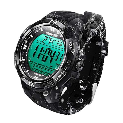 10 ATM Resistente all'acqua Digitale Sportivo Orologio Polso Sveglia, Cronometro, Timer, Dual Tempo