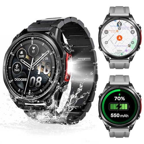 DOOGEEEco Anywise W1 Pro Orologi Smartwatch uomo,GPS Dual-Band & Mappe Offline, 5 ATM, 12 Giorni Autonomia, Display AMOLED HD 1,43", 170+ Modalità Sport,Chiamate Bluetooth,Compatibile con Android/iOS