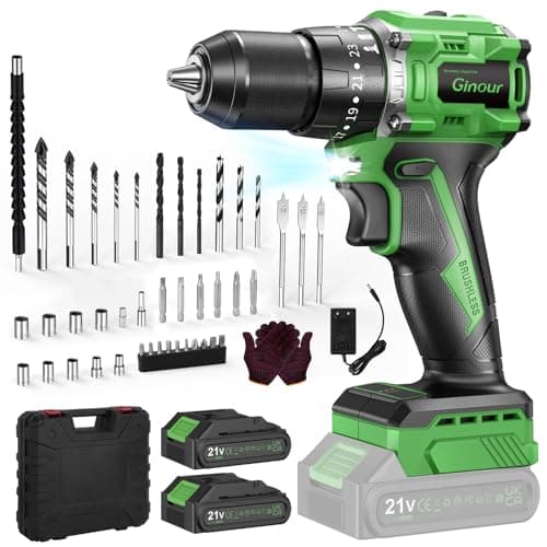Ginour Avvitatore a Batteria 21V, 50Nm Brushless Trapano a Percussione